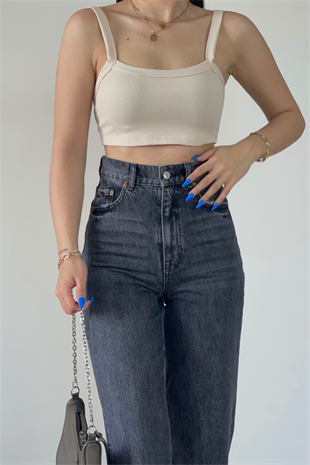 ANTRASİT WİDE LEG JEAN