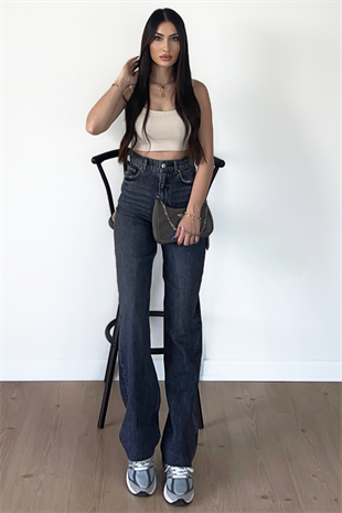 ANTRASİT WİDE LEG JEAN