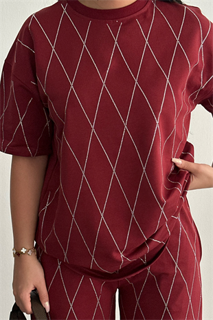 BORDO TAŞLI EŞOFMAN TAKIMI 