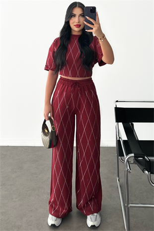 BORDO TAŞLI EŞOFMAN TAKIMI 