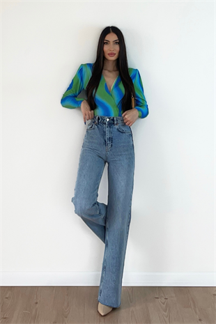 BUZ MAVİ WİDE LEG JEAN 