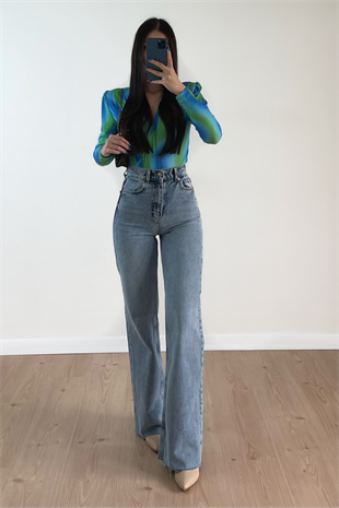 BUZ MAVİ WİDE LEG JEAN 