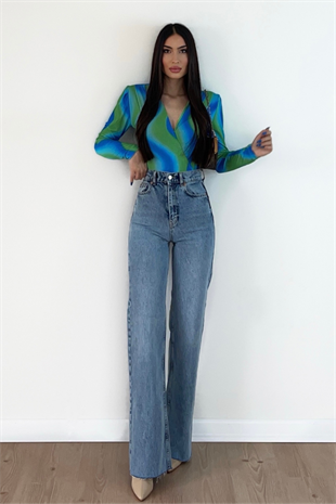 BUZ MAVİ WİDE LEG JEAN 