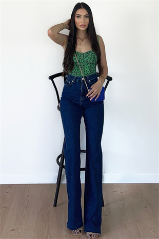 DARK BLUE WİDE LEG JEAN