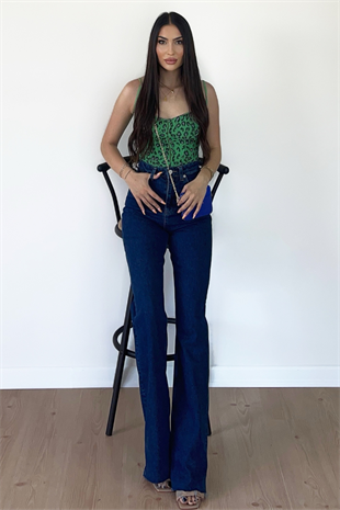 DARK BLUE WİDE LEG JEAN