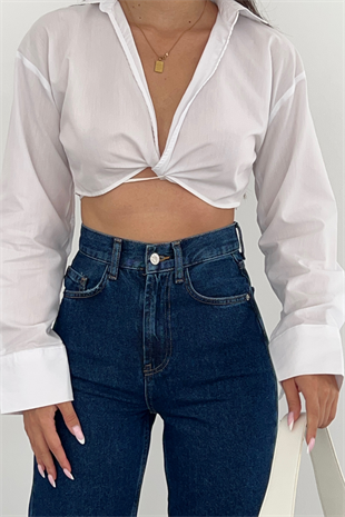 DARK BLUE WİDE LEG YÜKSEK BEL JEAN