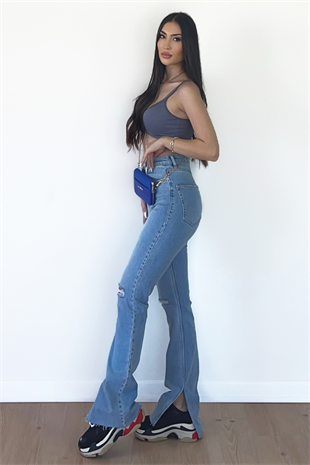 DİZİ YIRTIK YIRTMAÇLI JEAN