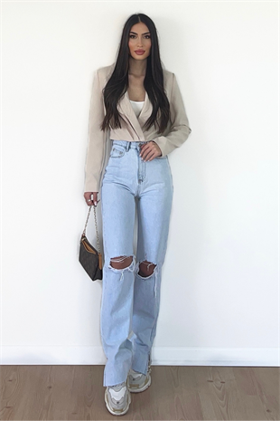 DİZİ YIRTIK YIRTMAÇLI JEAN