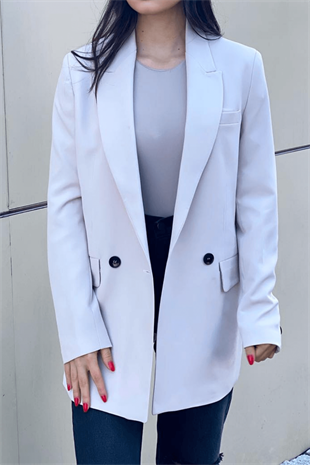 EKRU RENK BLAZER CEKET