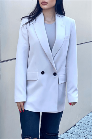 EKRU RENK BLAZER CEKET