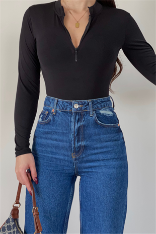 EKTRA YÜKSEK BEL KOYU WİDE LEG JEAN