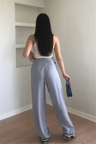 GRİ ÇAPRAZ BAĞLAMALI PANTOLON