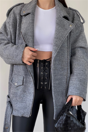 GRİ  KEMERLİ KAŞE MONT