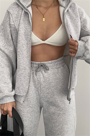 GRİ PREMİUM YAKALI EŞOFMAN TAKIMI