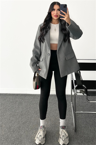 GRİ PREMİUM YÜN BLAZER CEKET