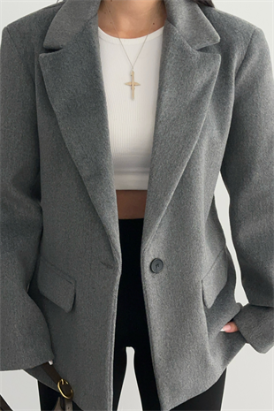 GRİ PREMİUM YÜN BLAZER CEKET