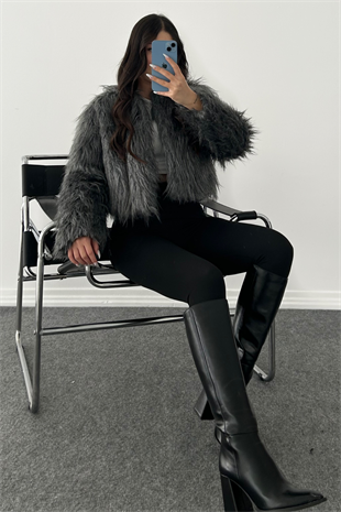 GRİ VİRAL CROP KÜRK