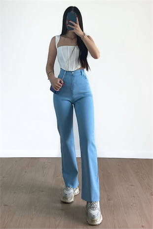 İWİDE LEG JEAN- MAVİ