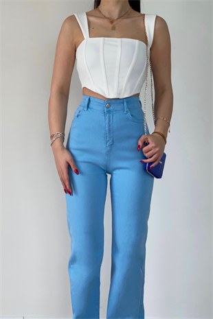 İWİDE LEG JEAN- MAVİ