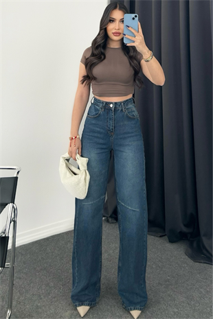 KAHVERENGİ BASİC KISA KOL CROP