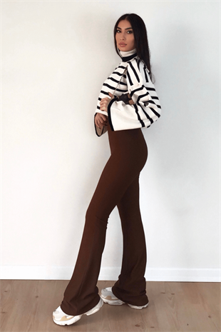 KAHVERENGİ FİTİLLİ BOL PAÇA PANTOLON