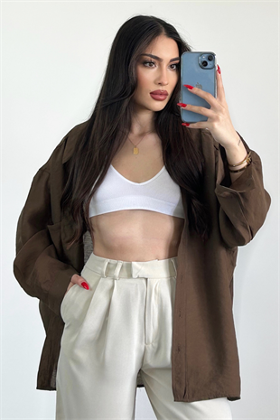 KAHVERENGİ TENSEL GÖMLEK