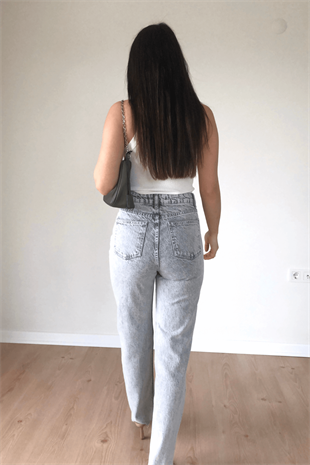 KESİK PAÇA TEK DİZİ YIRTIK JEAN 