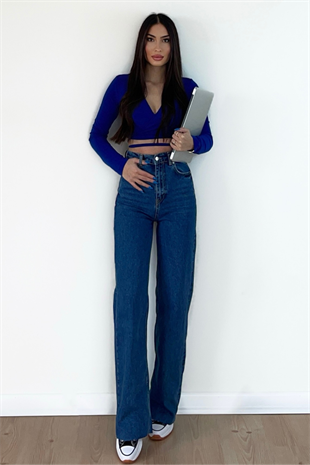 KOYU MAVİ 90S WİDE LEG 