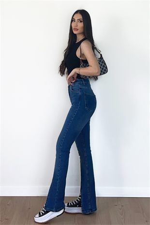 KOYU ÖNÜ YIRTMAÇLI JEAN