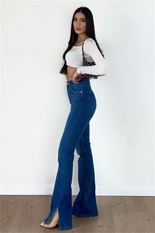 KOYU YIRTMAÇ DETAYLI JEANS