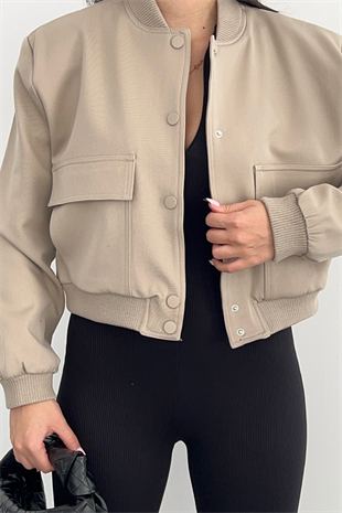 KREM PREMİUM BOMBER CEKET