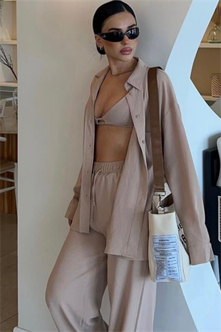 KREM YIRTMAÇLI TAKIM