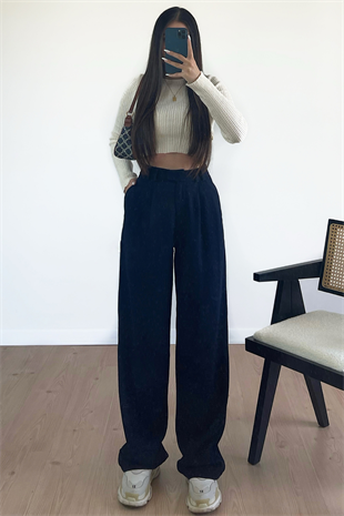 LACİVERT PALAZZO PANTOLON