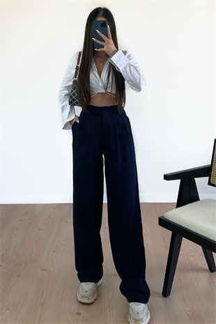 LACİVERT PALAZZO PANTOLON