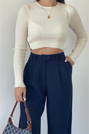 LACİVERT PALAZZO PANTOLON