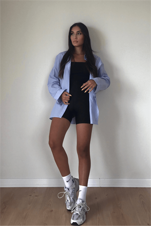 MAVİ ÇİZGİLİ GÖMLEK