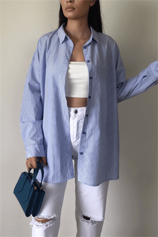 MAVİ ÇİZGİLİ GÖMLEK