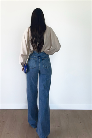MİD BLUE WİDE LEG JEAN