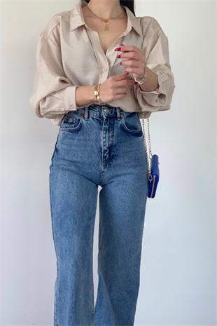 MİD BLUE WİDE LEG JEAN