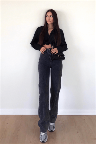 ANTRASİT WİDE LEG JEAN