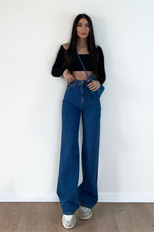 PALAZZO KOYU MAVİ PANTOLON 