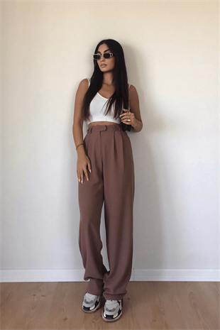 PALAZZO PANTOLON KAHVE