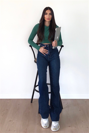 KOYU MAVİ STRAİGHT-JEANS