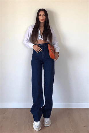 STRAİGHT JEANS KOYU RENK