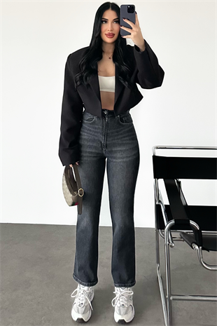 PREMİUM ANTRASİT RENK STRAİGHT FİT JEAN