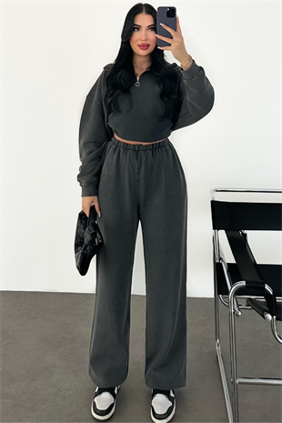 PREMİUM ANTRASİT YIKAMALI JESSY EŞOFMAN TAKIMI