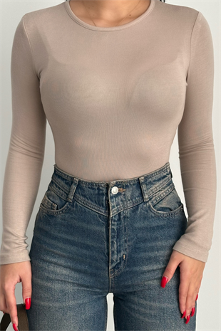 PREMİUM BEJ ZIBINLI BLUZ