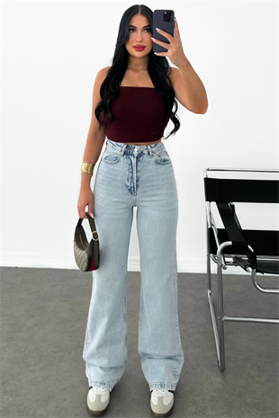 PREMİUM BUZ MAVİ YÜKSEK BEL ELİNA JEAN