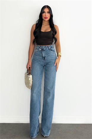 PREMİUM ÇAPRAZ KEMERLİ PALAZZO PANTOLON