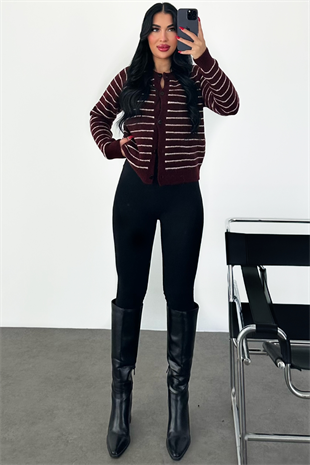 PREMİUM ÇİZGİLİ BORDO HIRKA